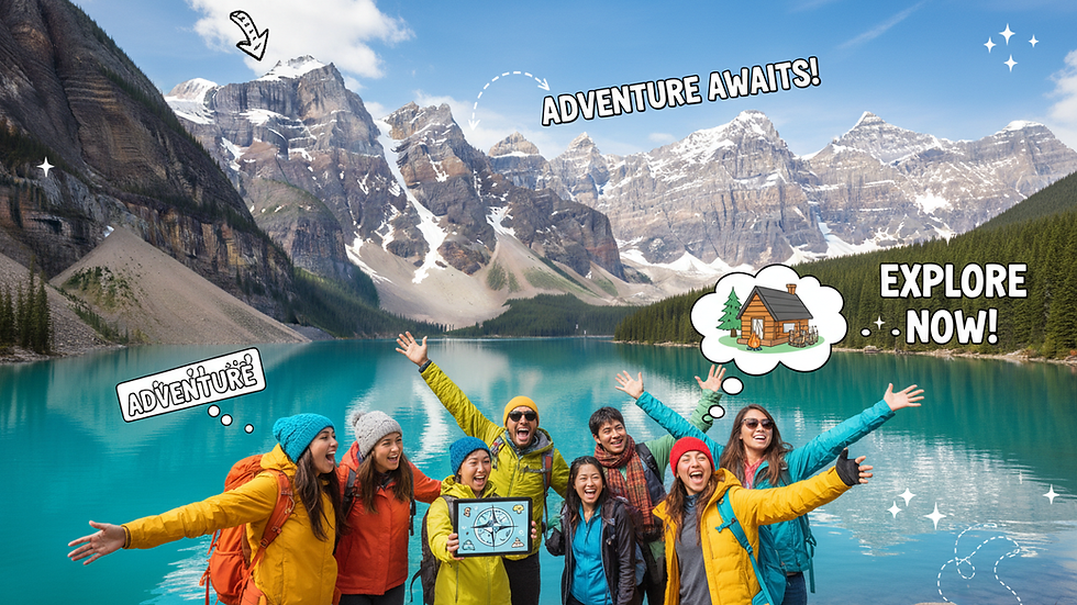 Eye-level view of turquoise Lake Louise surrounded by snow-capped mountains