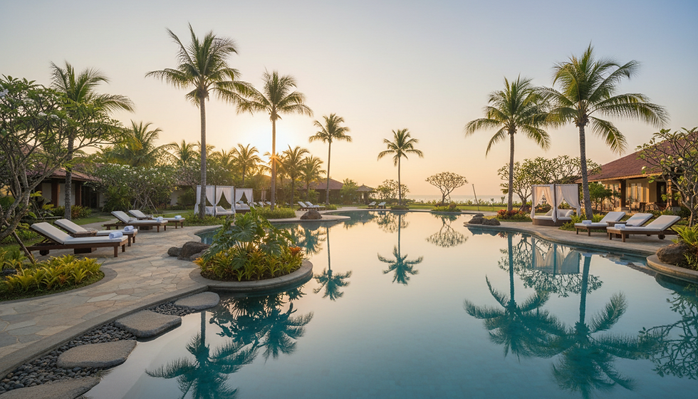 beautiful tropical pool area