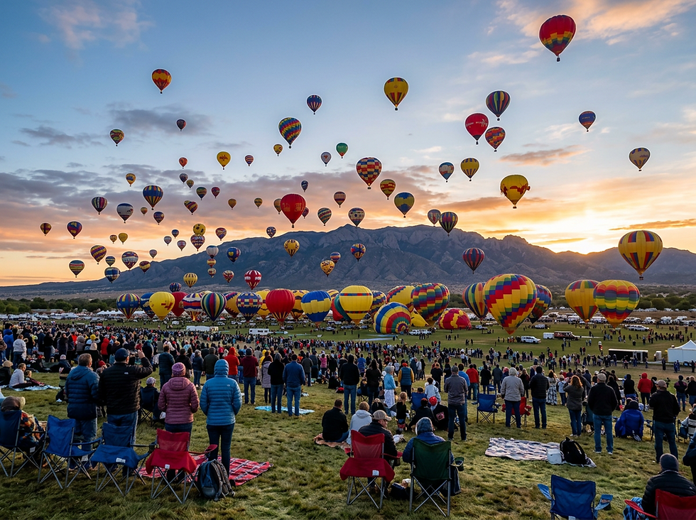 hot air balloons lifting into the air