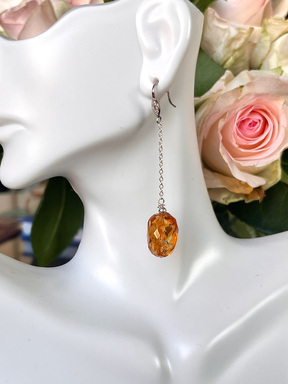 Thumbnail: Natural Citrine Dangle Earrings