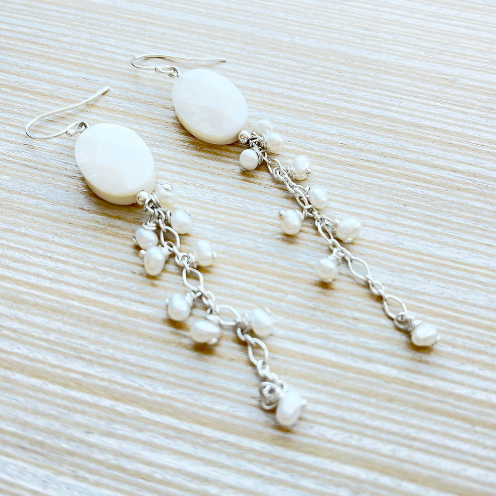 Thumbnail: Pearl Shell and Freshwater Pearls Earrings