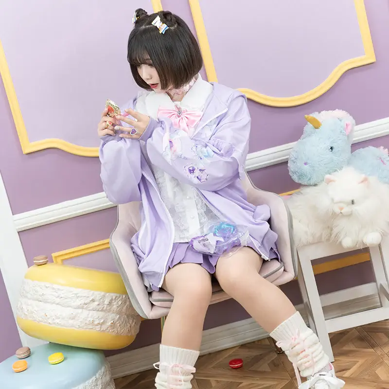 Thumbnail: ACDCRAG-Sweet♡Magical Unicorn ZIP Hoodie