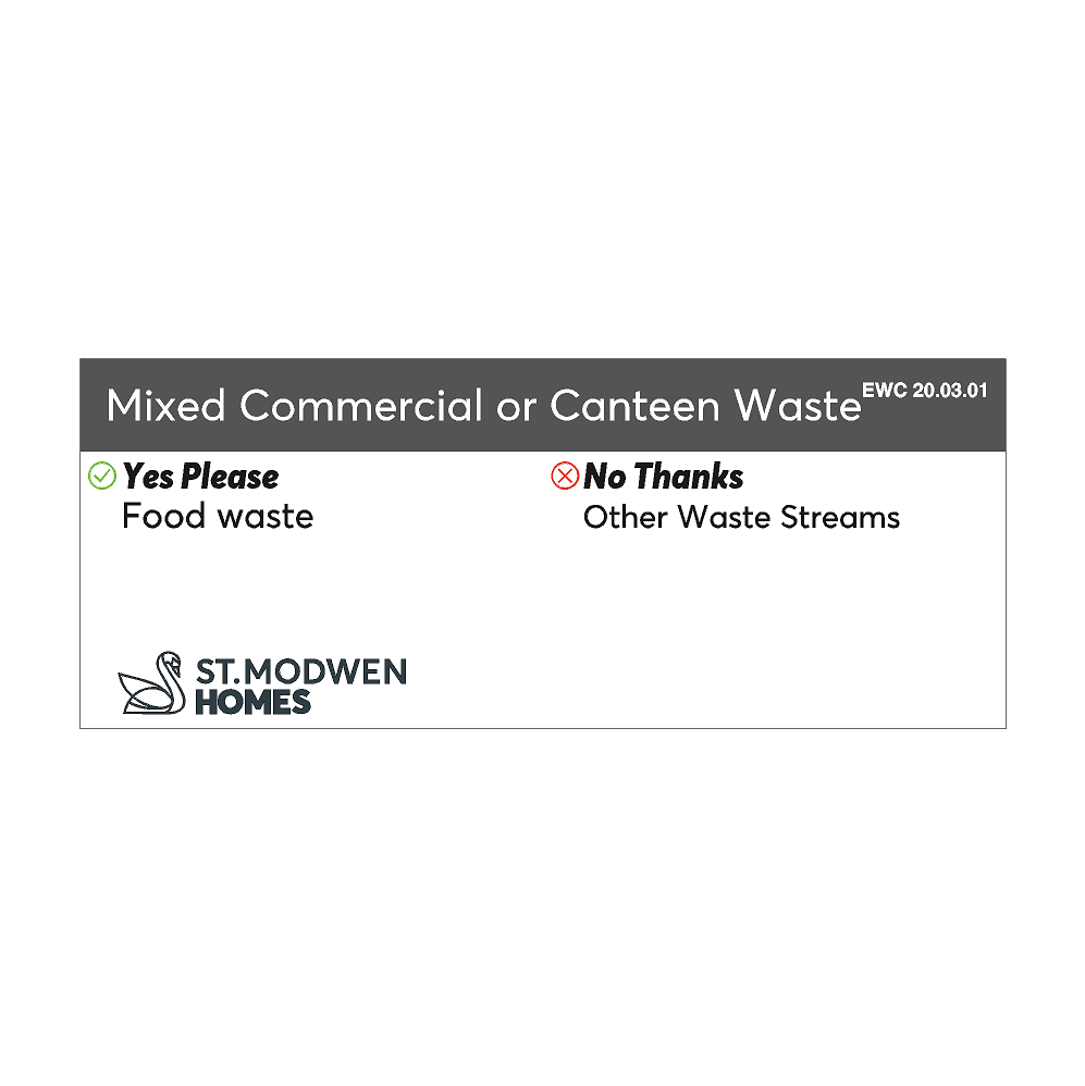 SM-Mixed Commercial or Canteen Waste PVC Skip Banner- 1000x400mm