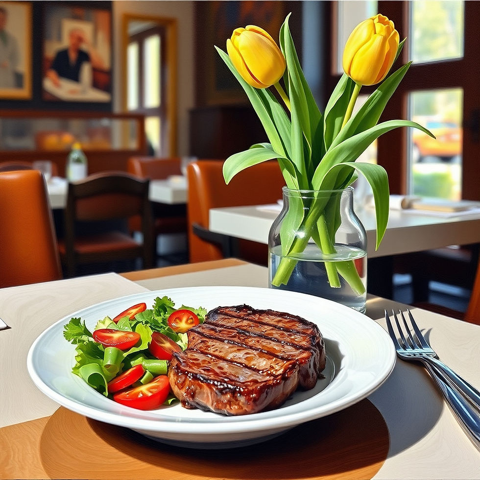 A steak and salad: woman finding relief from chronic TMJ pain through complementary energy healing