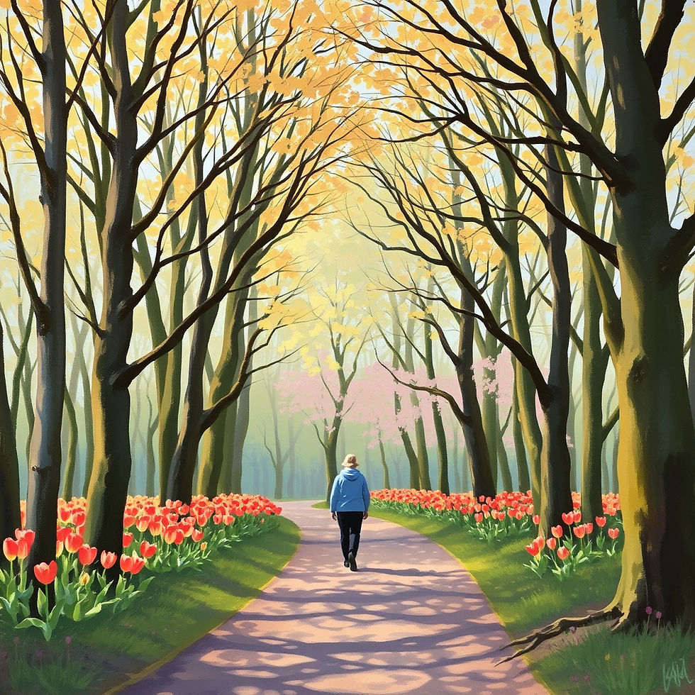A person walks along a forest path, experimenting with their human design strategy to walk through life with more ease and less resistance.