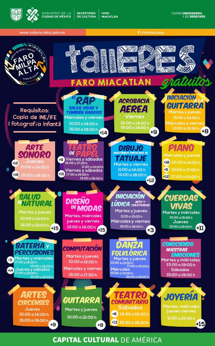 Talleres gratuitos Faro Miacatlán