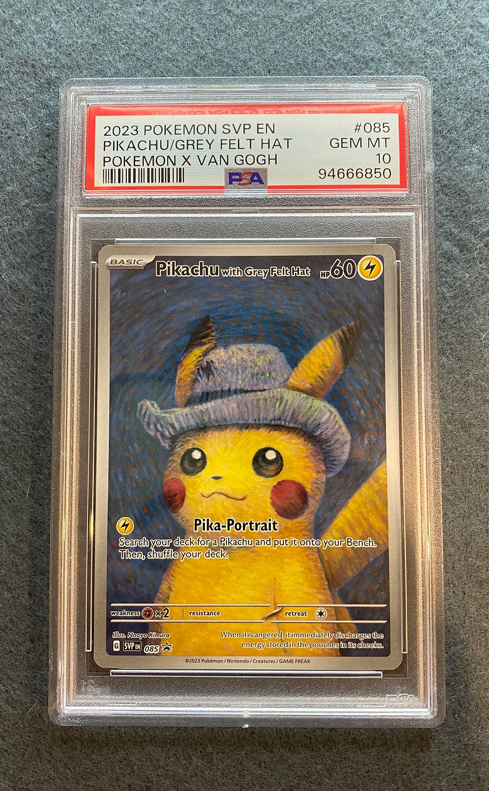 Pikachu with Grey Felt Hat Promo Card