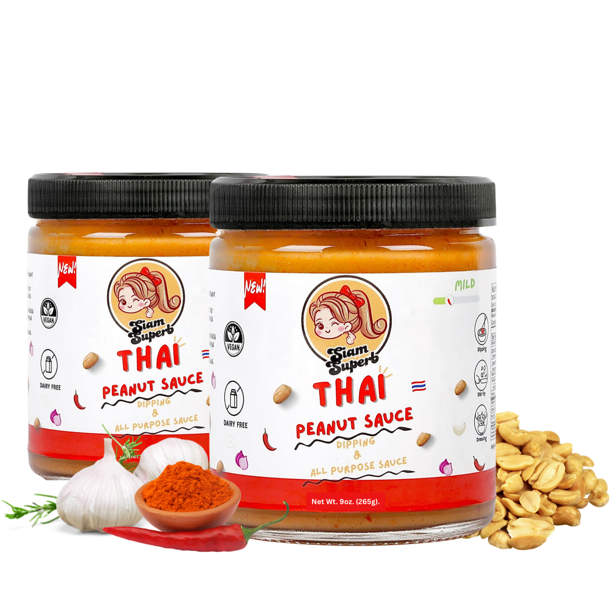 Pack of two - Thai Peanut sauce (Mild)