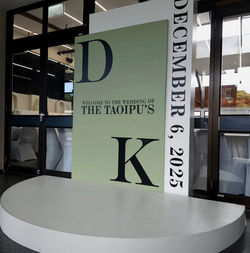 Wedding seating chart and signage setup in Wellington