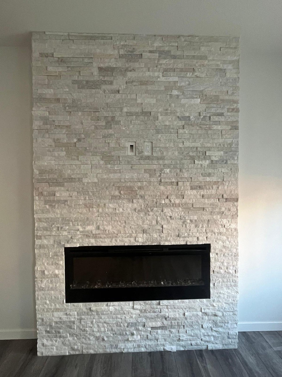 stone fireplace