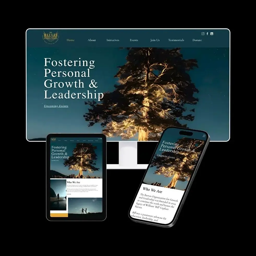 The Reeves Organization for Growth and Leadership website designed by LuxeLink across desktop, tablet, and mobile