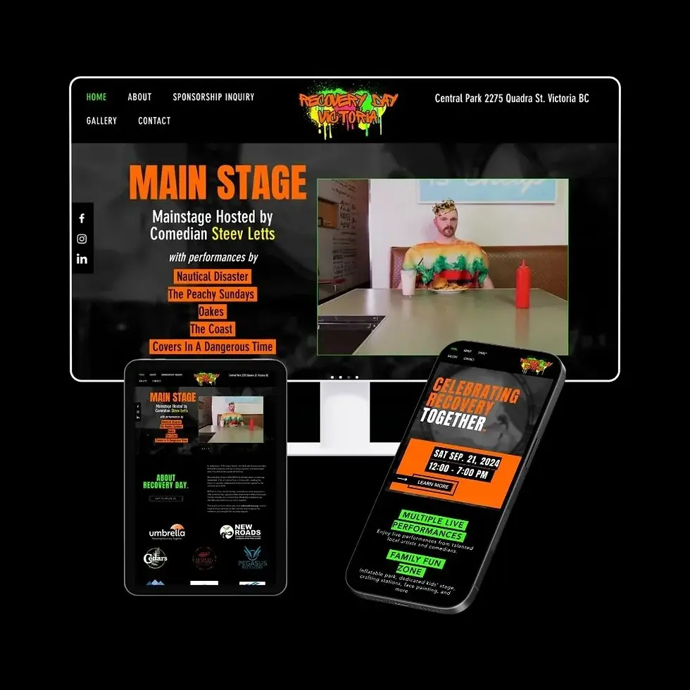 Recovery Day Victoria event website designed by LuxeLink across desktop, tablet, and mobile
