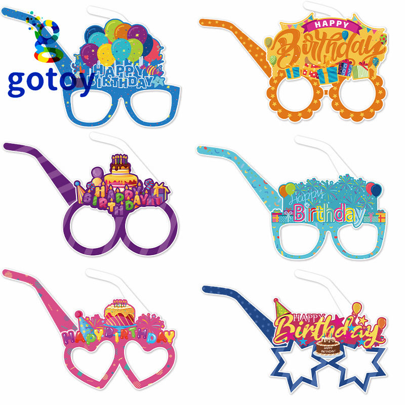 Thumbnail: 6pcs Happy Birthday Party Decorative Glasses Party Supplies eye masks