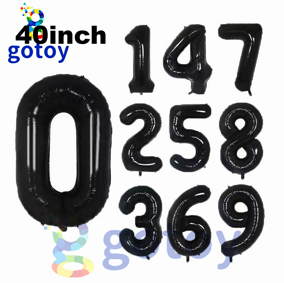 40 inch Black Foil Number Balloon