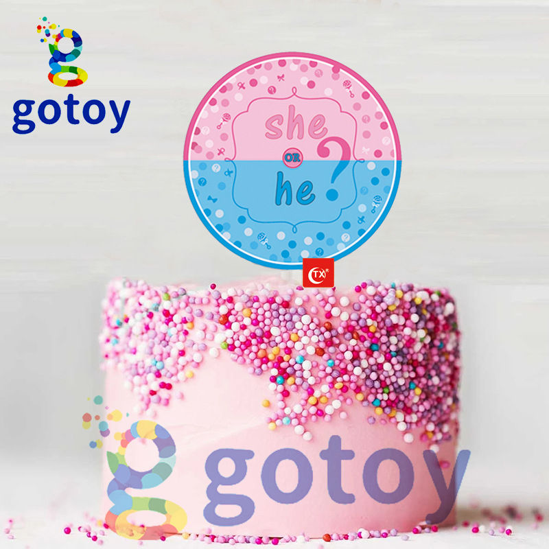 Thumbnail: He or She Baby Show acrylic cake topper cake decoration