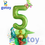 Thumbnail: 12pcs 32 inch dinosaur Green Foil Number Balloon