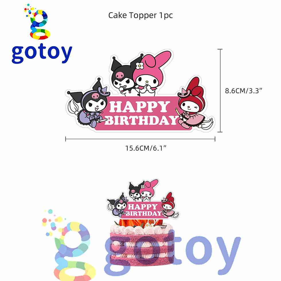 Thumbnail: Kuromi Party Supplies Happy Birthday Banner Balloon Cake Topper