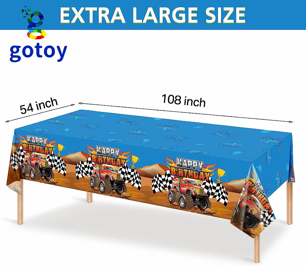 Thumbnail: 91pcs Monster Truck Supplies Tableware table cover