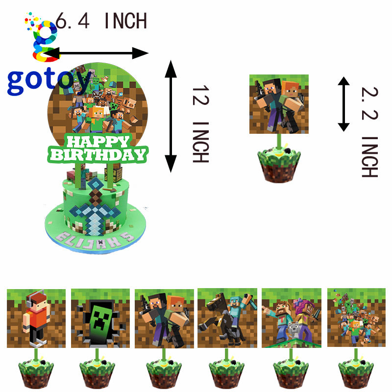 Thumbnail: Minecraft  Birthday Party Supplies balloon set Invitation Card