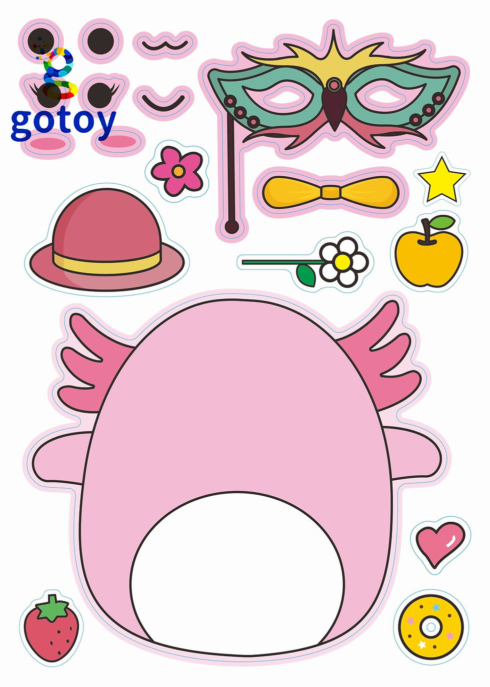 Thumbnail: 12pcs Squishmallow Stickers Make a Face Stickers Birthday Party Suppl