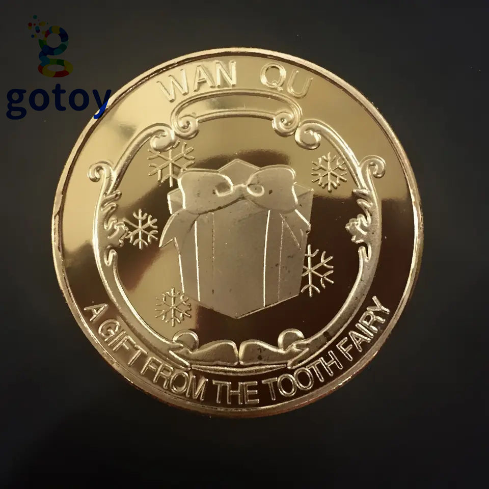 Thumbnail: 10pcs Gold Tooth Fairy Coin Gifts Commemorative Coins Different Patterns
