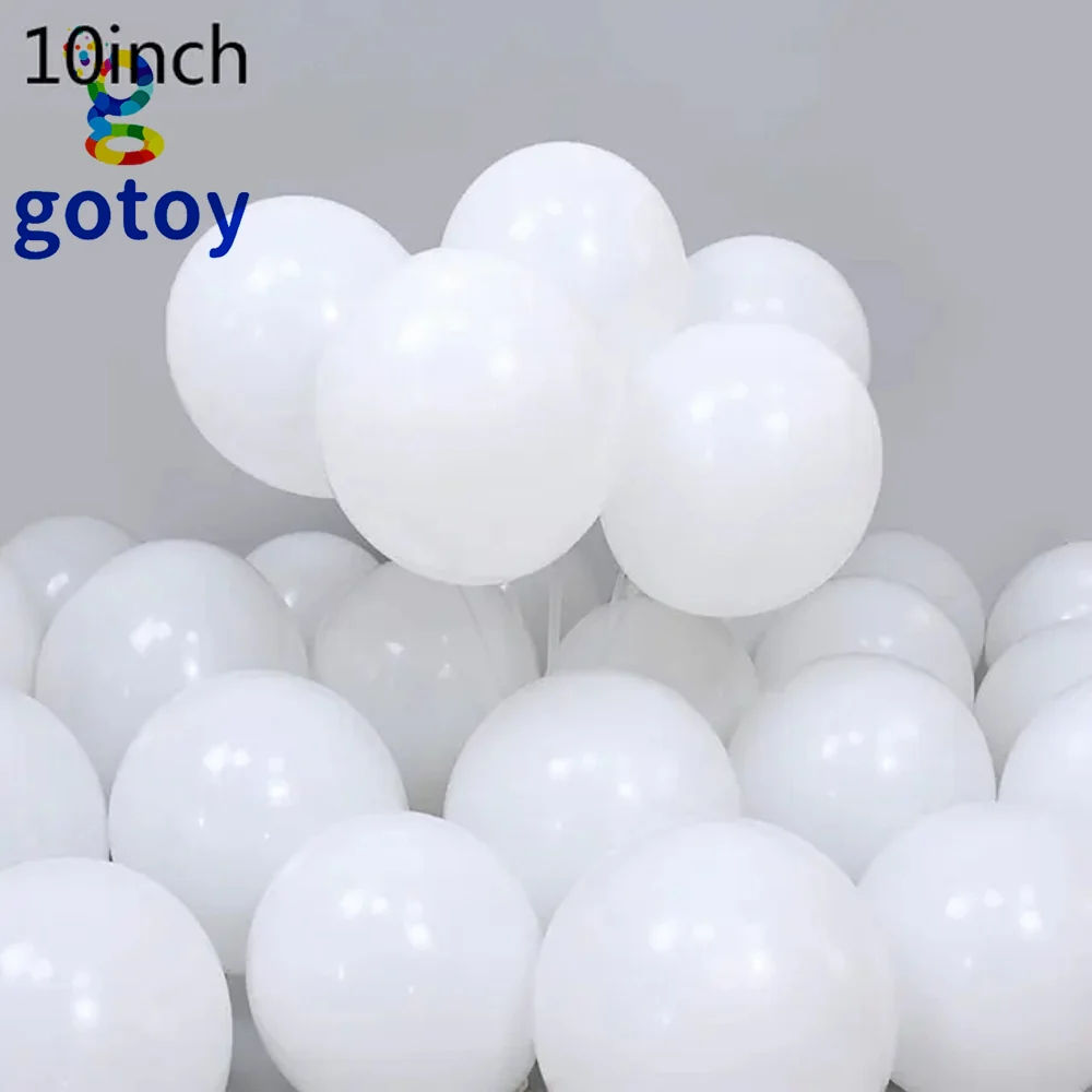 10pcs 10 inch white latex balloons