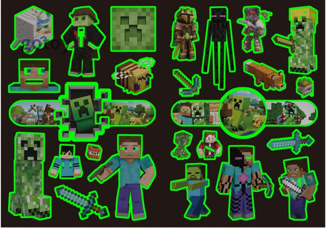 Thumbnail: 4 Sheets  Minecraft Game dessert Tattoos Cartoon Birthday Party gift