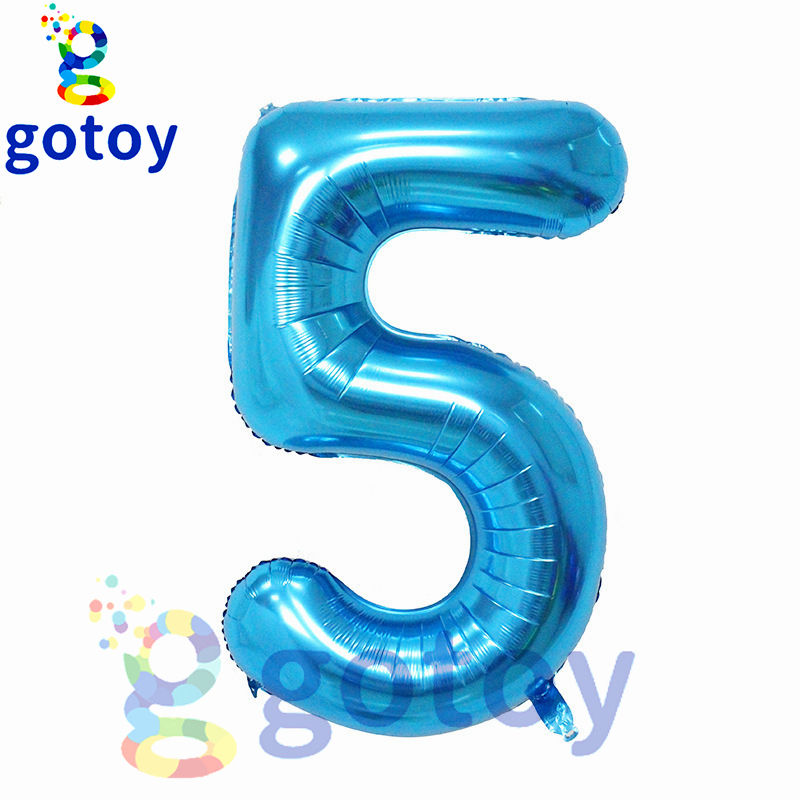 Thumbnail: 40 inch Blue Foil Number Balloon