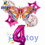Thumbnail: 6pcs Pink Butterfly Animal Number Balloon Set