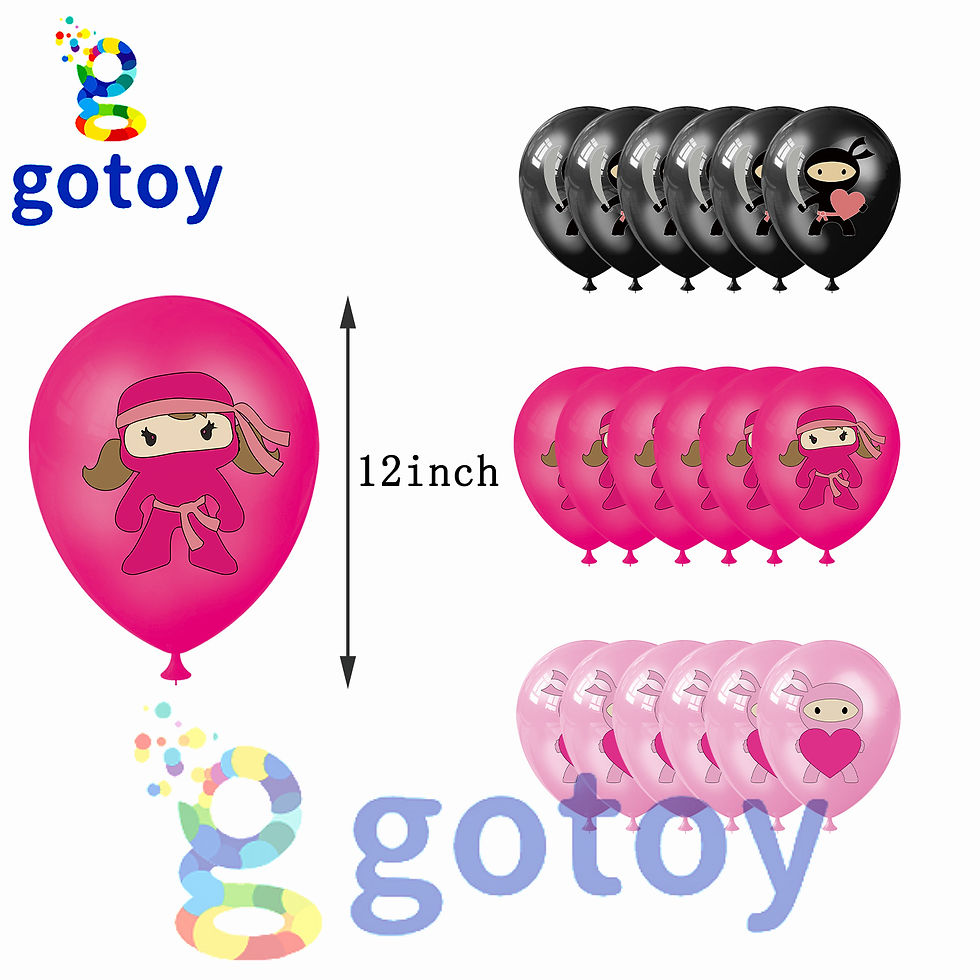 Thumbnail: Pink Ninja Party Supplies for Kids’ Birthday balloon set