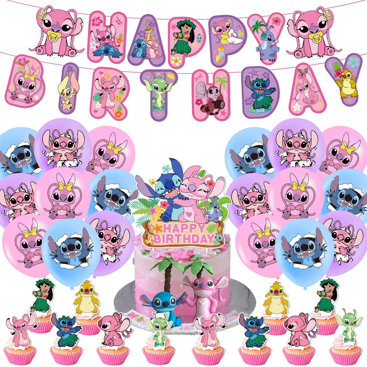 Lilo & Stitch Birthday Party Supplies balloon set