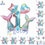 Thumbnail: 6pcs Rainbow Mermaid Number Balloon Set