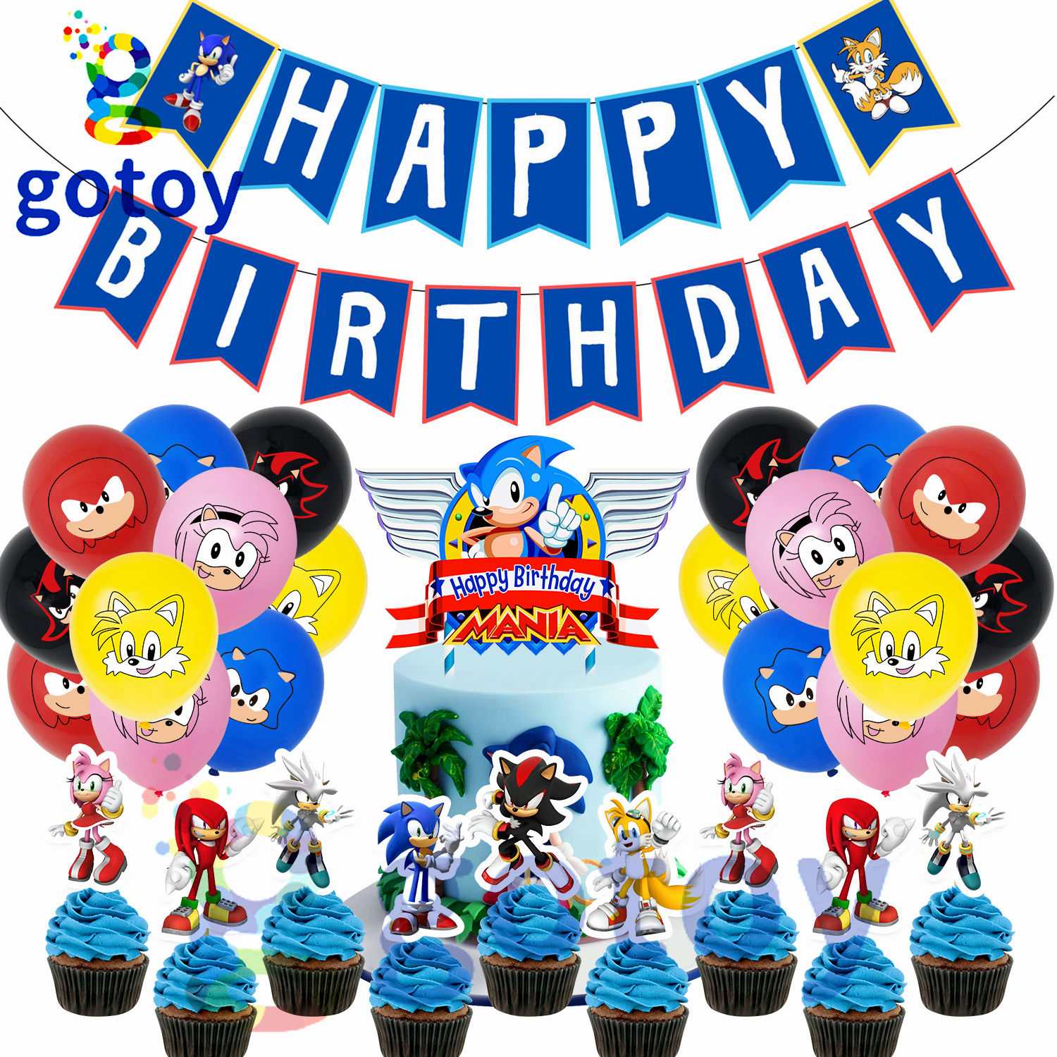 Sonic Birthday Party Supplies balloon set