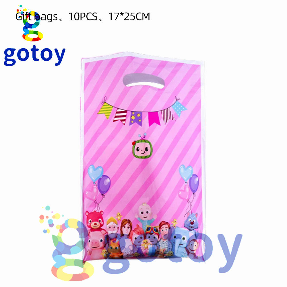 10pcs Coco melon  plastic Gift Bag Candy Bags