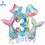 Thumbnail: 6pcs Rainbow Mermaid Number Balloon Set