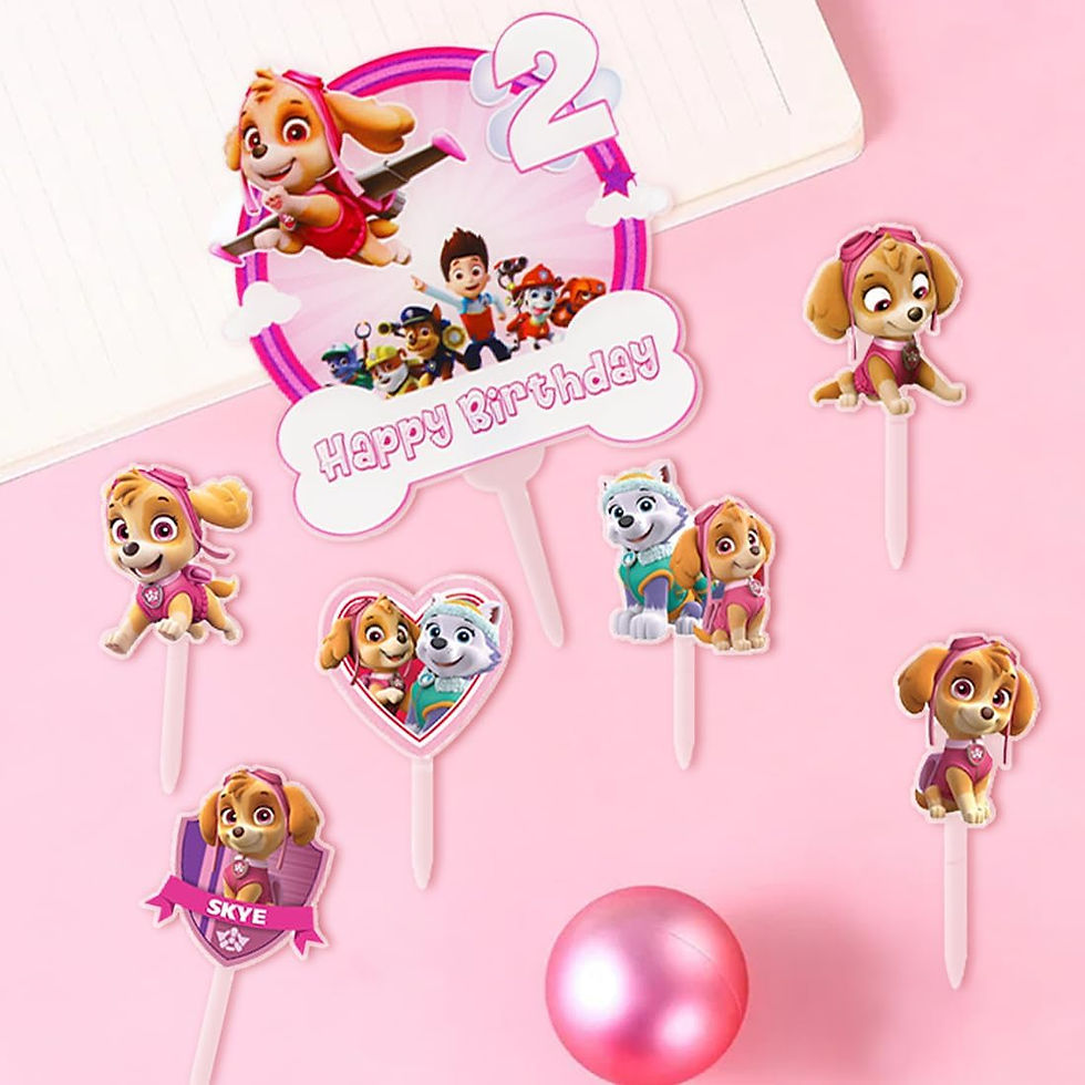 7pcs 2nd PAW Patrol Acrylic  Cupcake Toppers  Birthday Party Cupcake Dec
