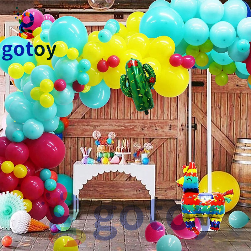 Thumbnail: 127pcs Hawaiian Green pink Balloons set