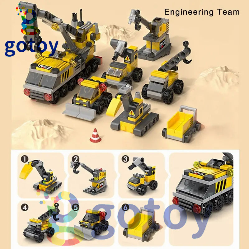 Thumbnail: 142 Pcs, 6 In 1 Project Vehicle Team Scene Blocks, Gift For Boys Children