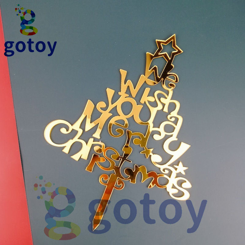 Christmas Cake Topper – Acrylic Merry Christmas Decoration