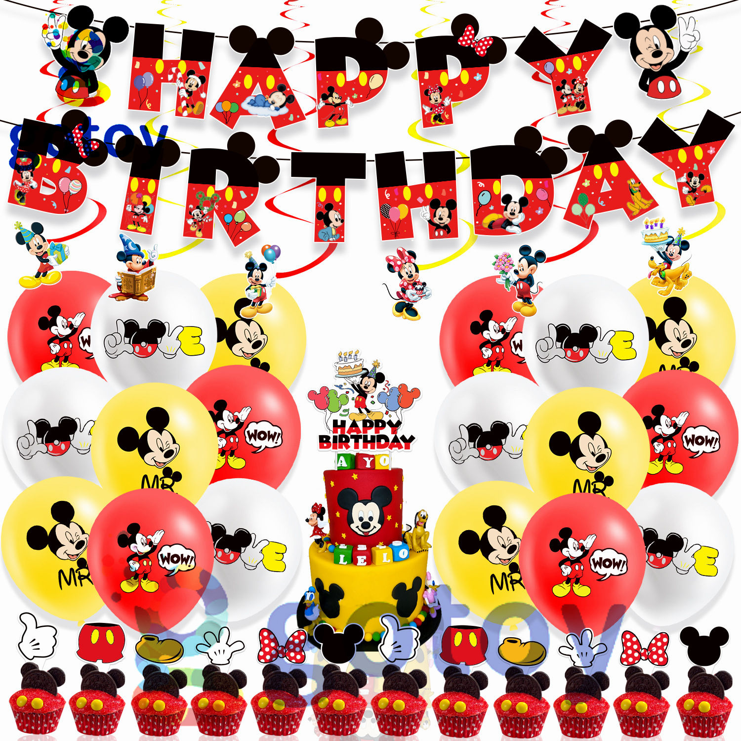 Mickey Mouse Birthday Party Supplies balloon set