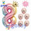 Thumbnail: 7pcs 40 inch Rainbow Foil Number Balloon