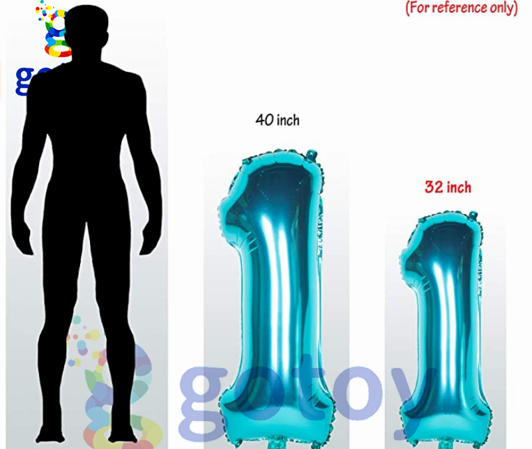 Thumbnail: 40 inch Blue Foil Number Balloon