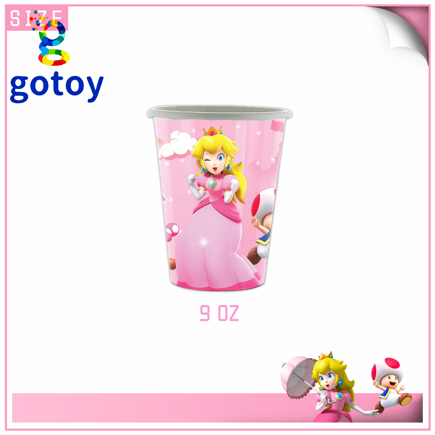 10pcs Peach Princess Mario Party Supplies paper cup