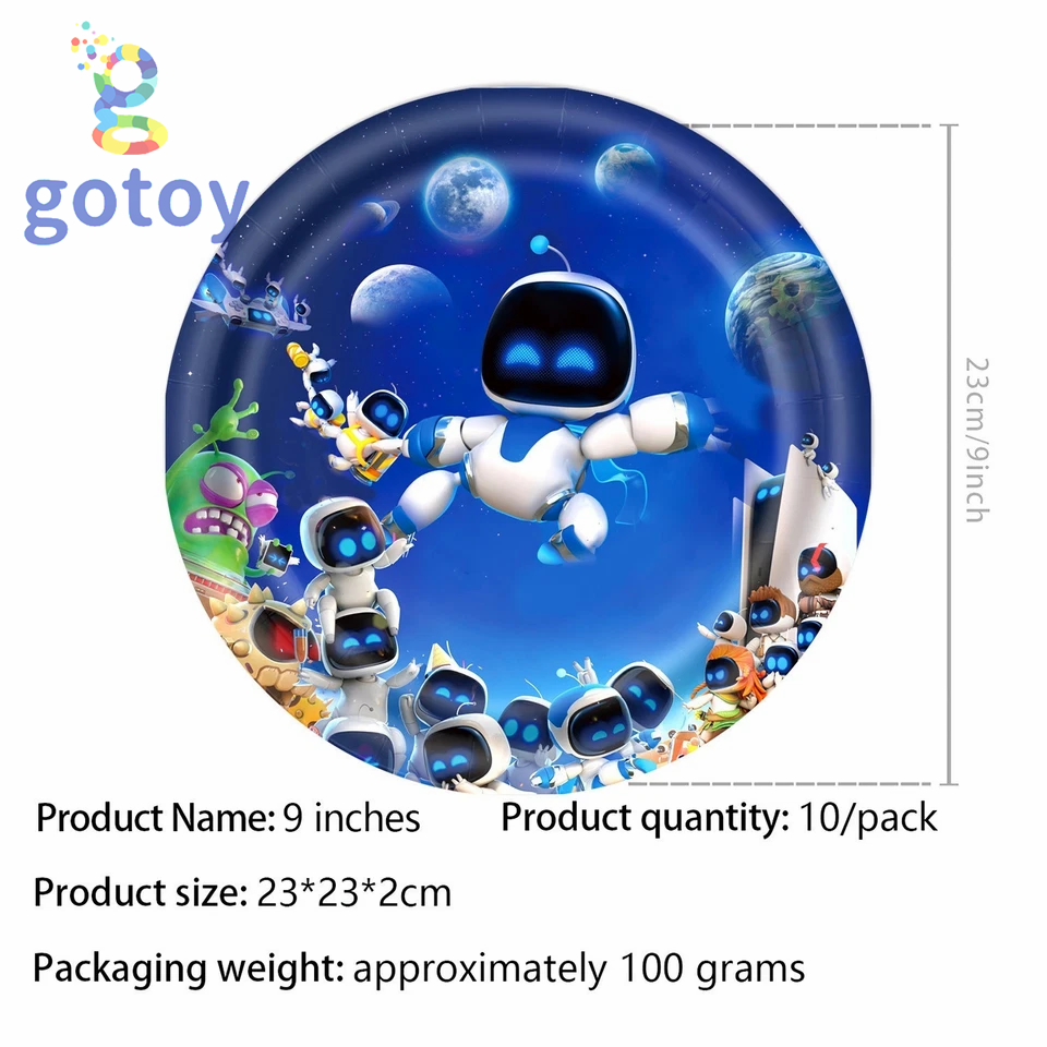 Thumbnail: 52pcs Astro Bot Birthday Party balloon Tableware table cover plate