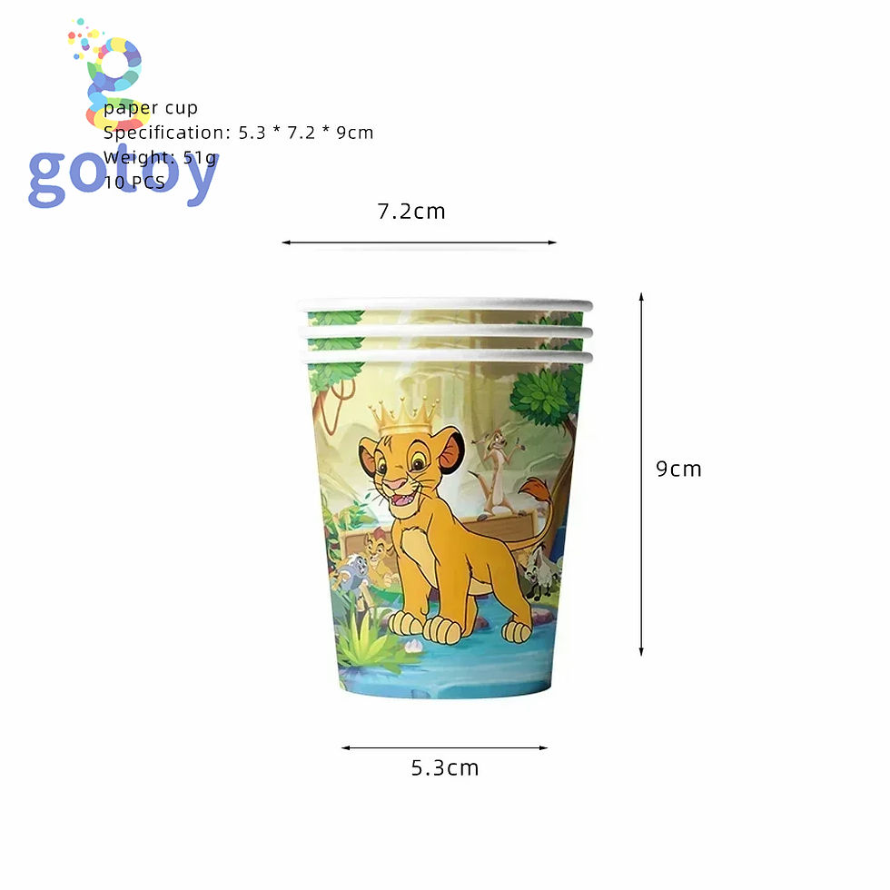 Thumbnail: 61pcs The Lion King Birthday Party Supplies Tableware table cover plate
