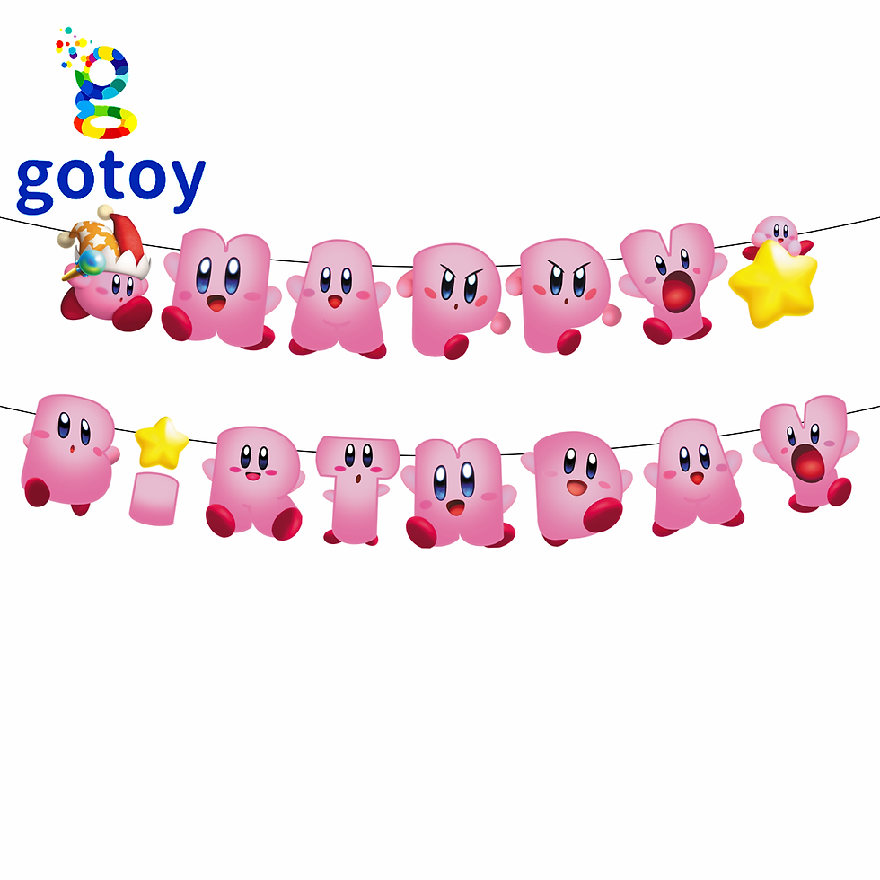 Thumbnail: Kirby Birthday Party Supplies balloon set Invitation Card