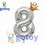 Thumbnail: 2pcs Silver Crown Number Balloon Set