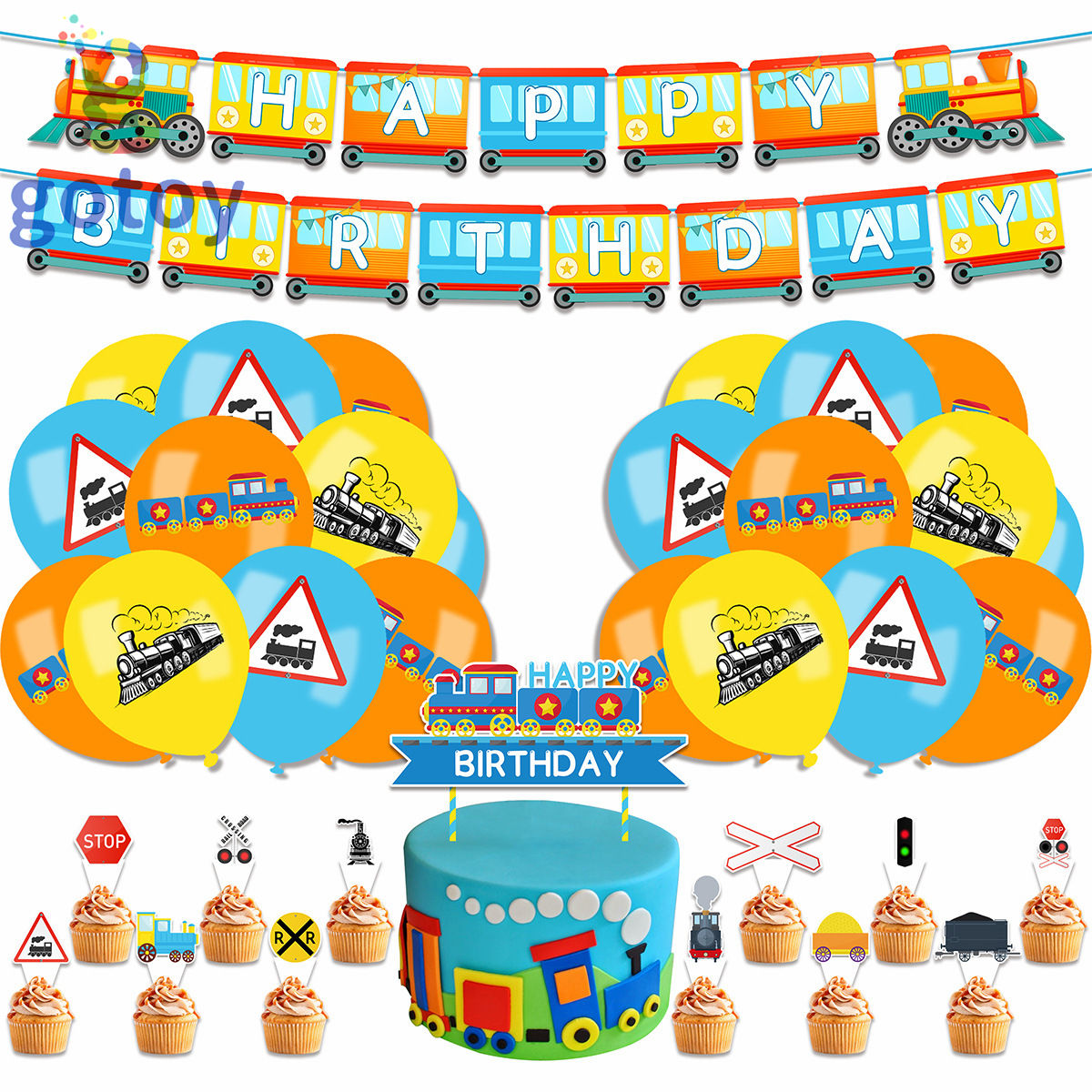 Train Vehicle Birthday Party Supplies balloon set