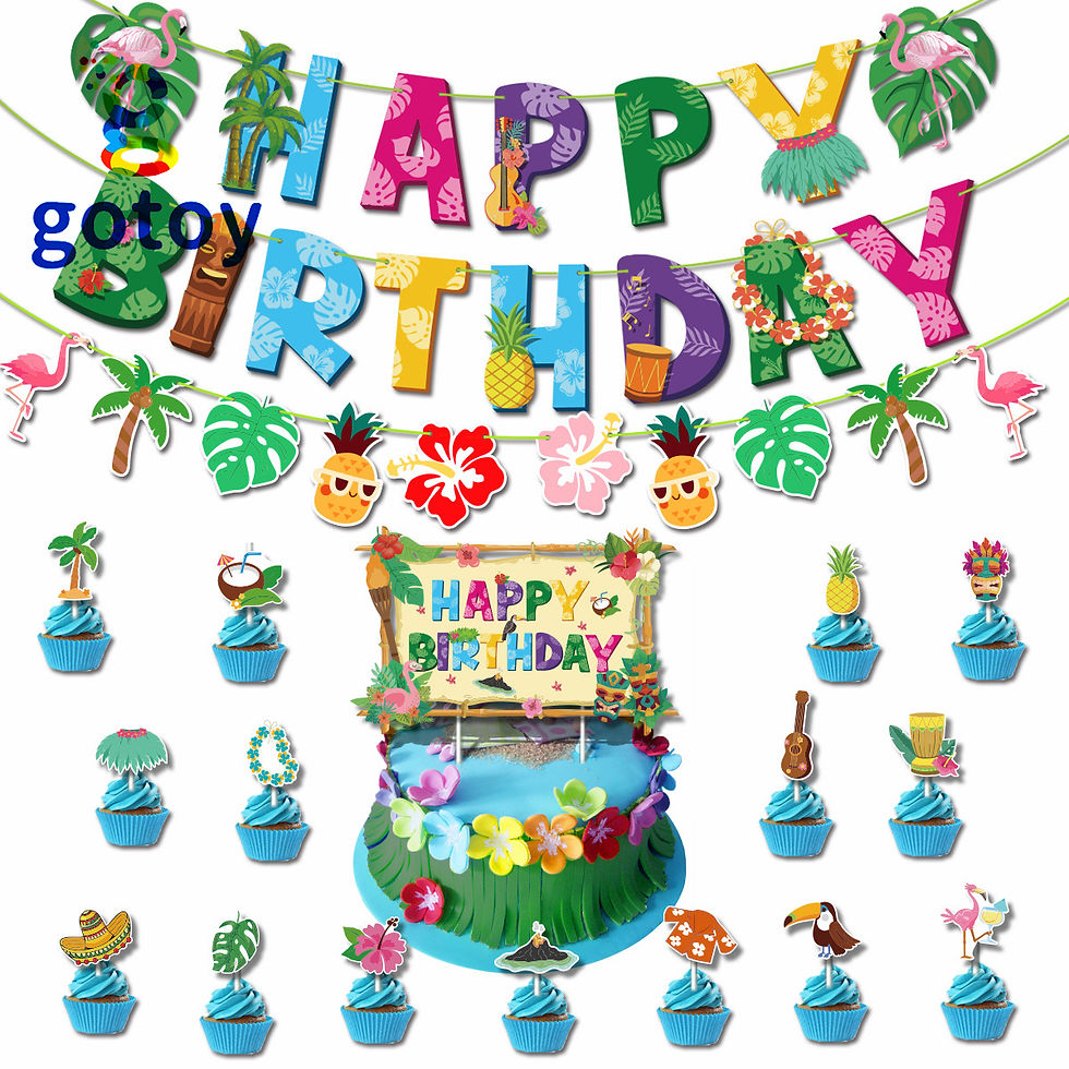 Thumbnail: Hawaiian Flamingo Birthday Party Supplies balloon se