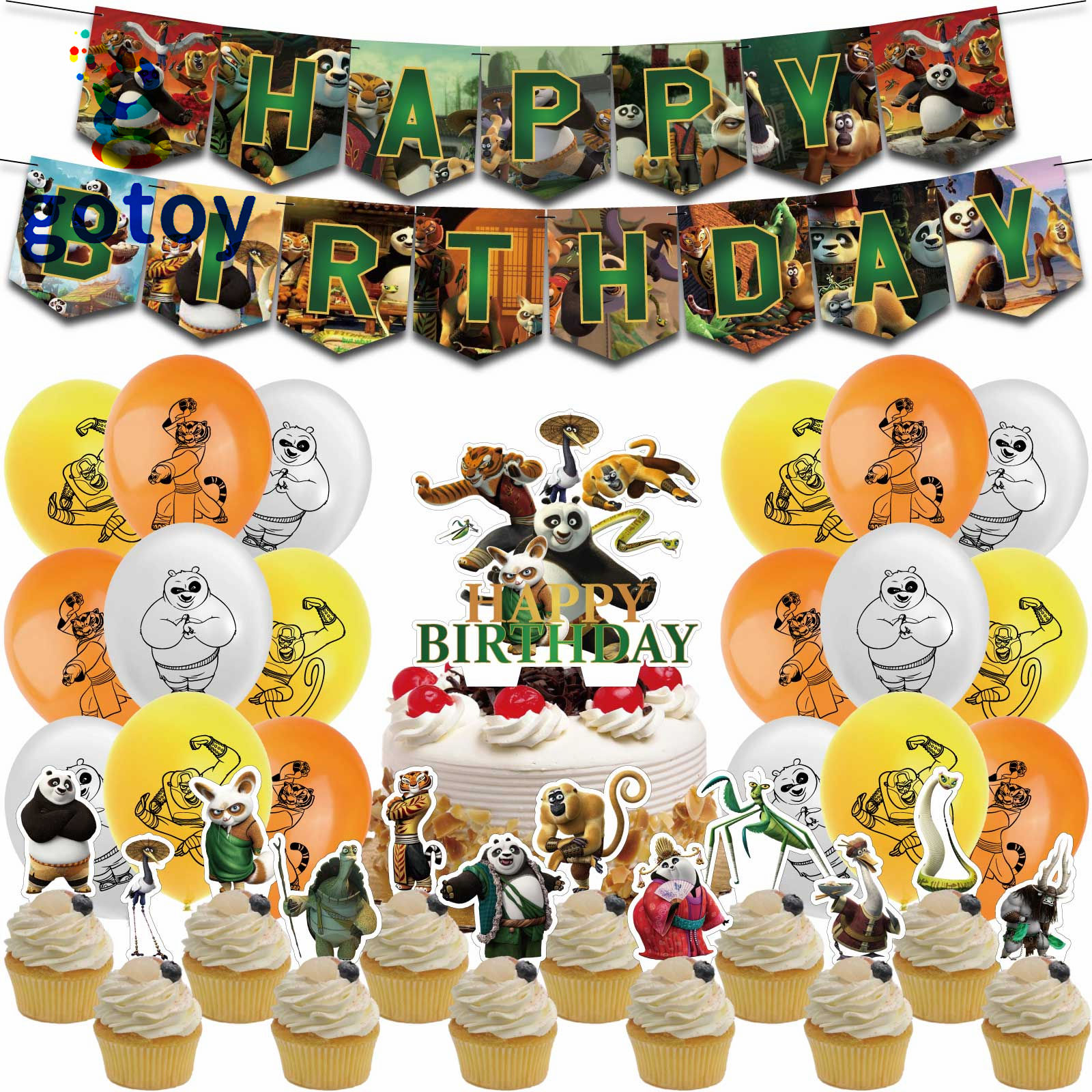 Kung Fu Panda Party Supplies for Kids’ Birthday balloon set